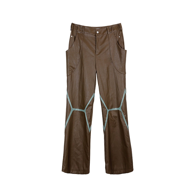 PU Leather Jacket & Bicolor PU Leather Pants Setup WN18965