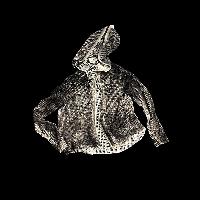 Hollow Hooded Knit Cardigan WN19015