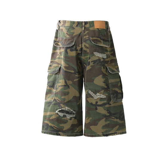 Camo Workwear Denim Wide Leg Short Pants WN25677
