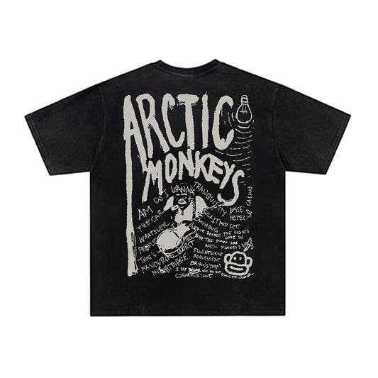Washed Letter Print Short Sleeve T-Shirt WN26761