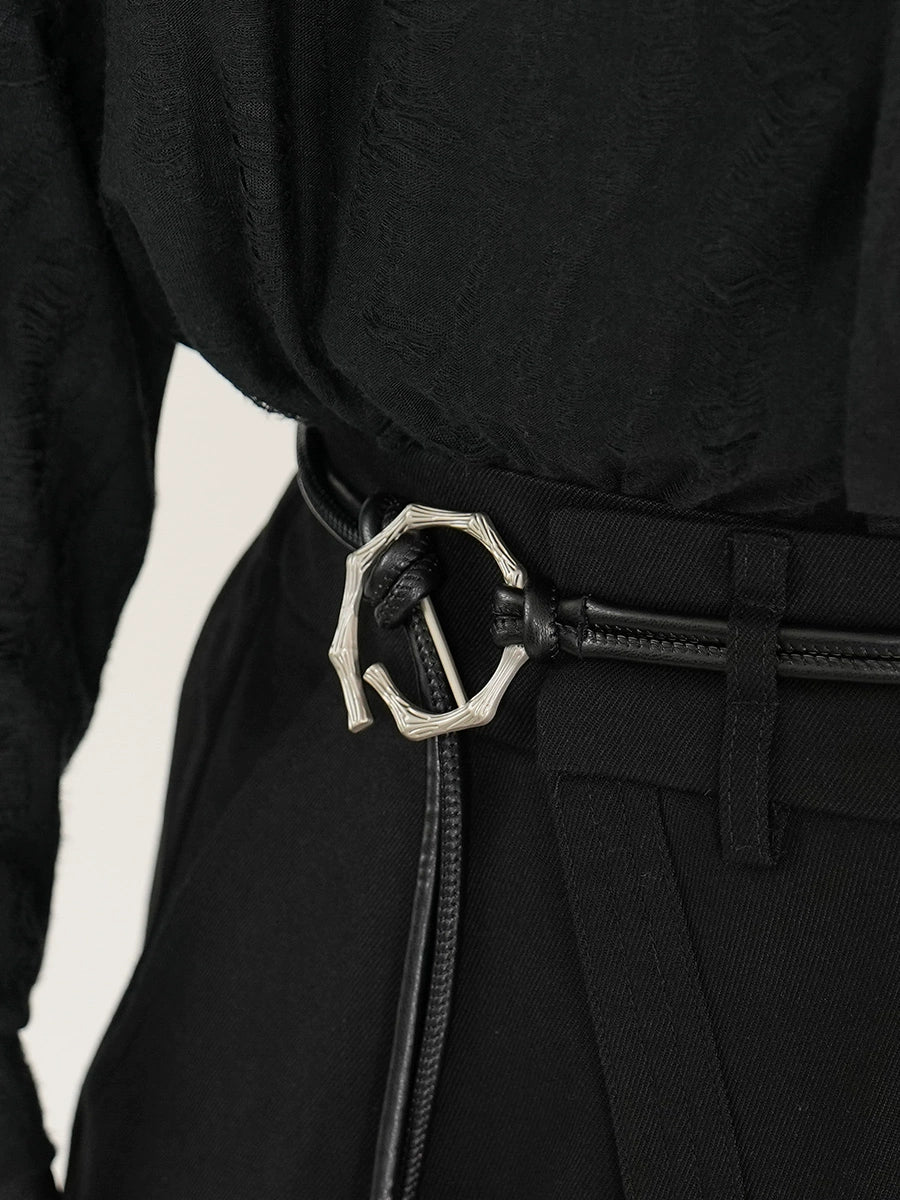 Asymmetrical Design Curved Wide Leg Trousers WN17415