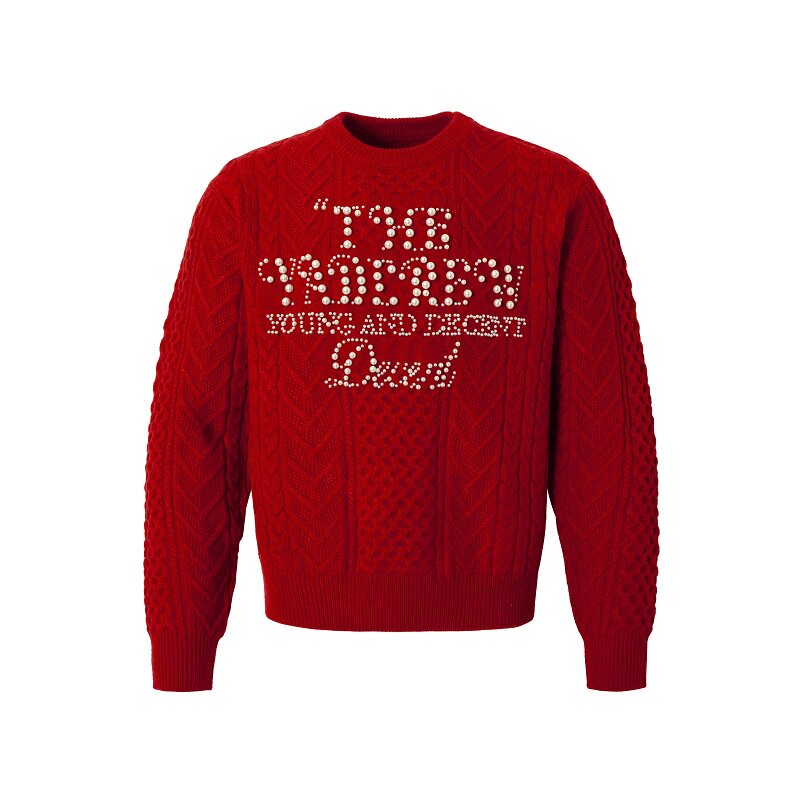 Pearl Letter Knit Sweater WN23227