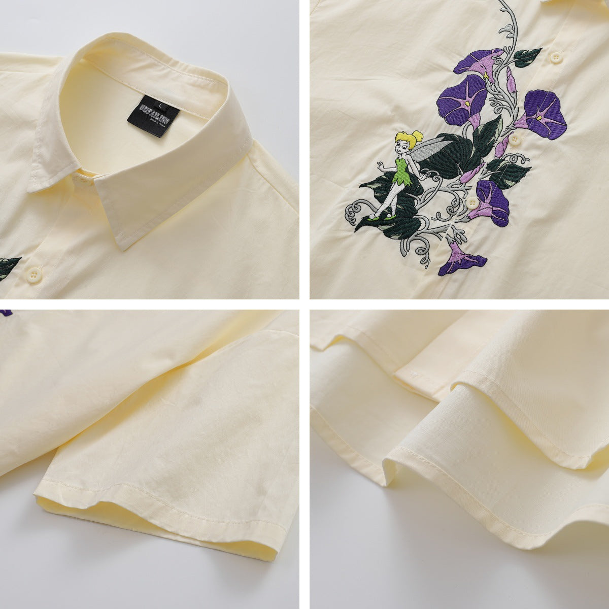 Floral Embroidery Oversize Short Sleeve Shirt WN18543