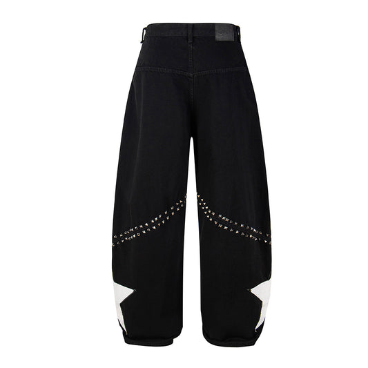 Star Studs Wide Leg Denim Jeans WN25509