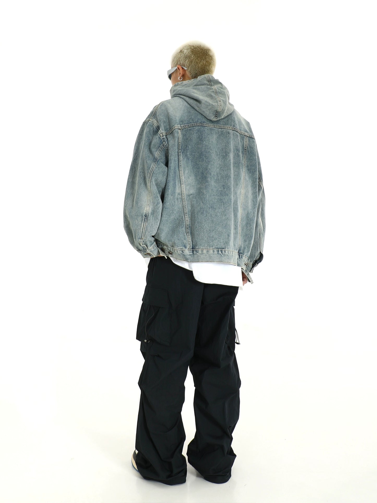 Oversize Washed Denim Hoodie WN5760