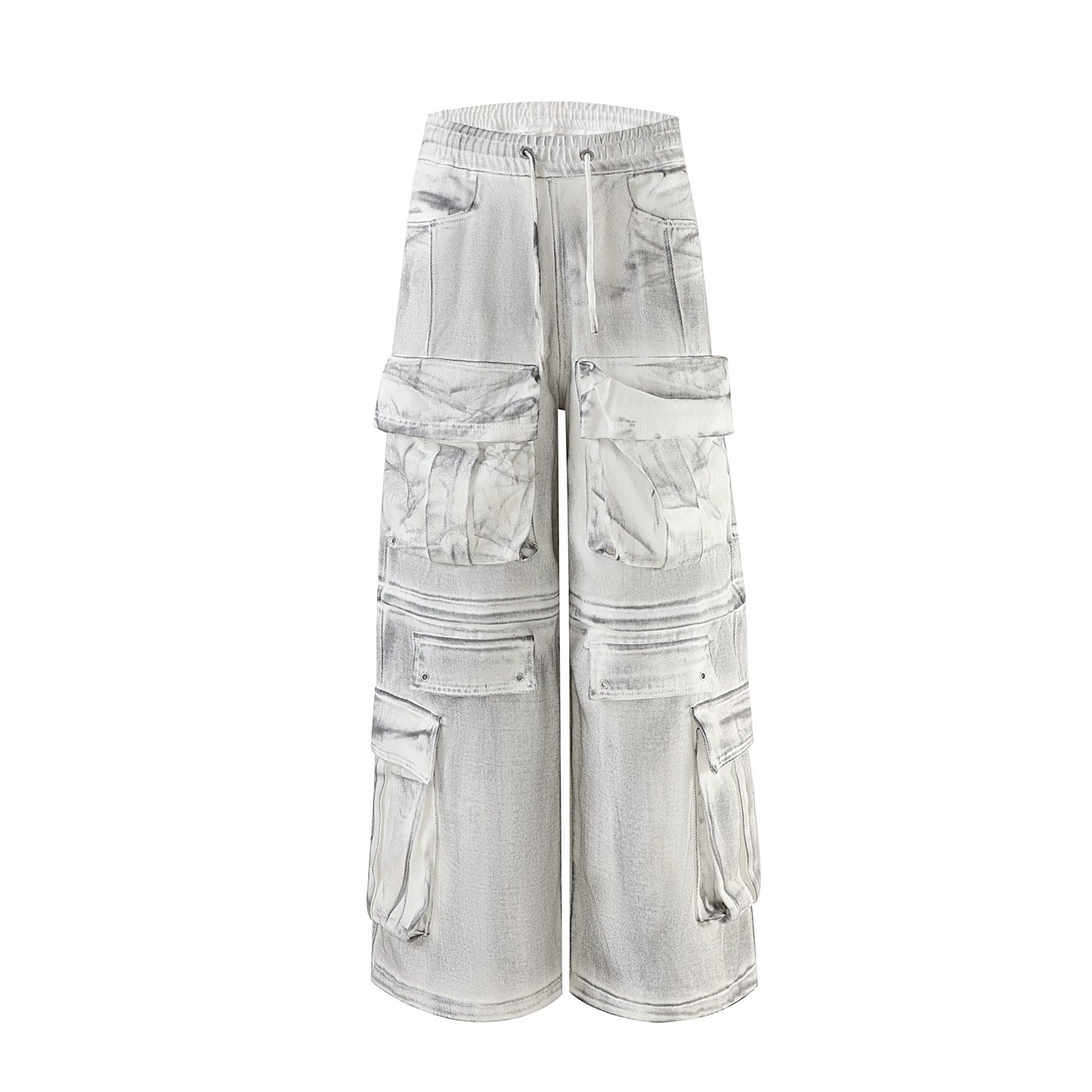 Dirty Wash Multi-Pocket Detachable Cargo Pants WN18118