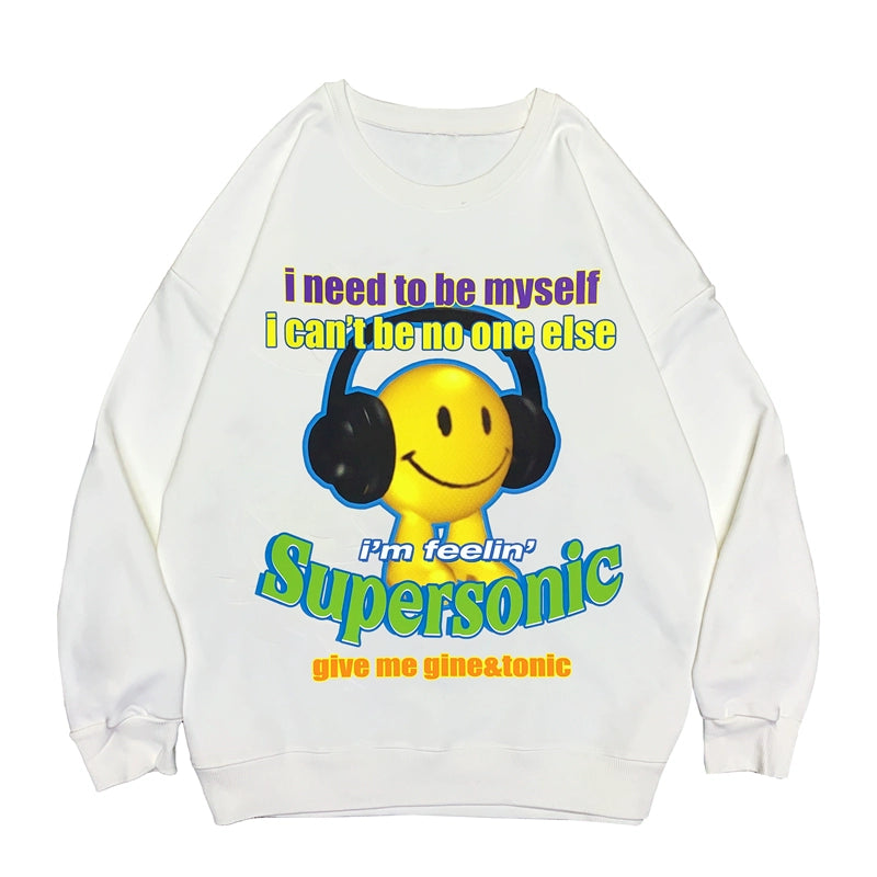 Illustration Letter Print Long Sleeve T-Shirt WN22261