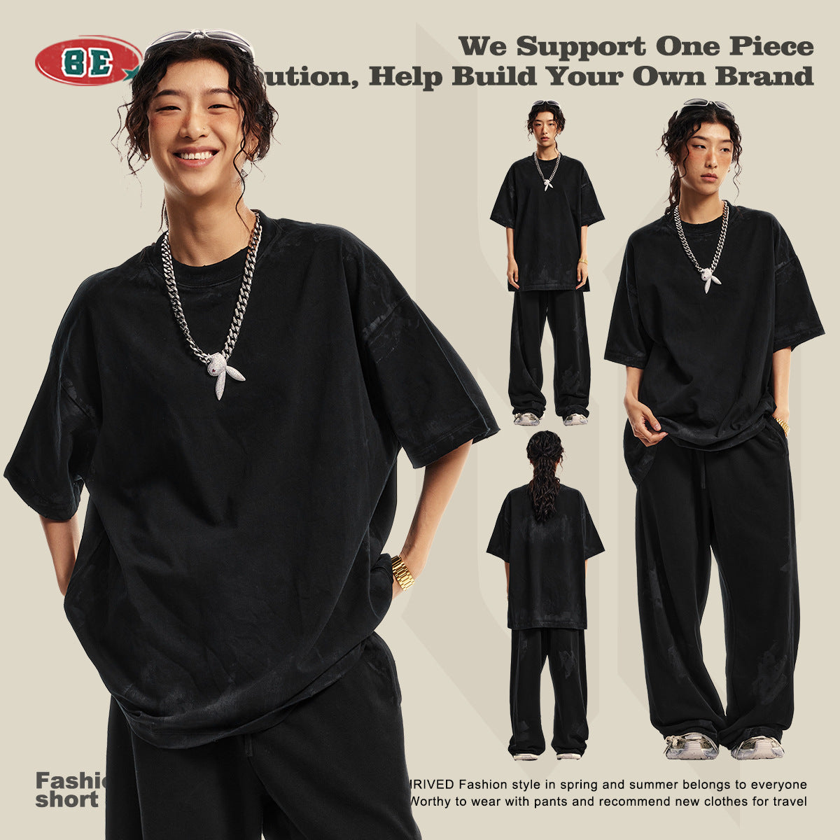 Washed Damage Oversize Heavyweight Short Sleeve T-Shirt WN6072