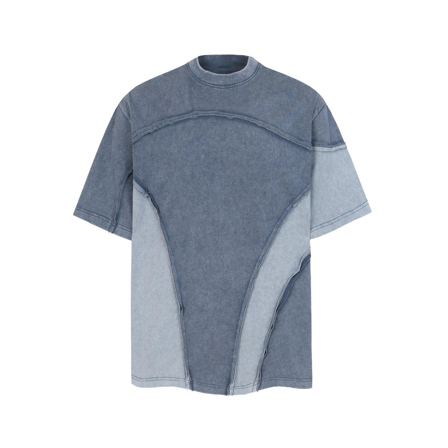 Oversize Asymmetrical Patchwork T-Shirt WN24438