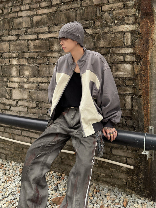 Colorblock Sporty Canvas Jacket WN22985