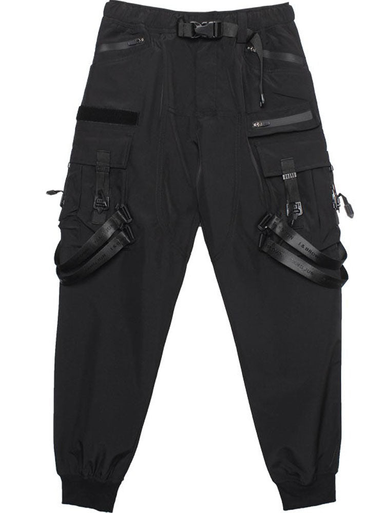 Tactical Ribbon Strap Cuffed Cargo Pants WN22504