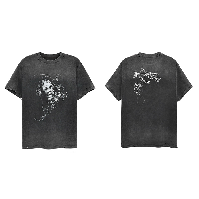 Digital Print Washed Short Sleeve T-Shirt WN20850