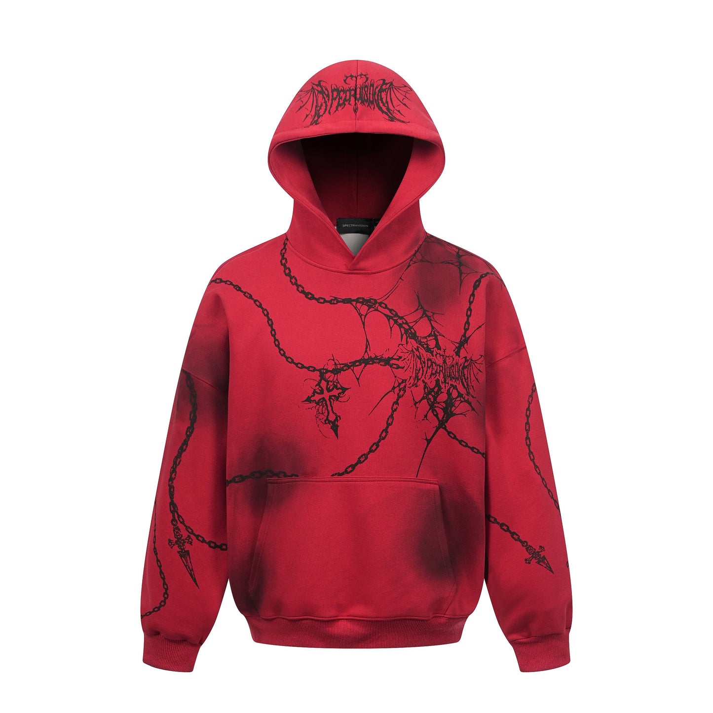 Subculture Cross Chain Print Tie-Dye Pullover Hoodie WN24256