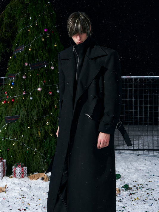 Belt Design Lapel Suede Coat WN22701