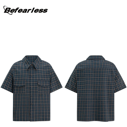 Plaid Pocket Boxy Fit Short Sleeve Shirt WN26242