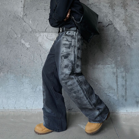 Washed Wide Leg Denim Jeans WN25408