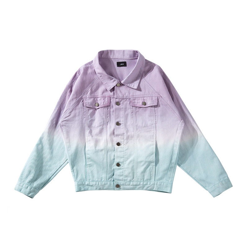 Gradient Button Cropped Jacket WN24321