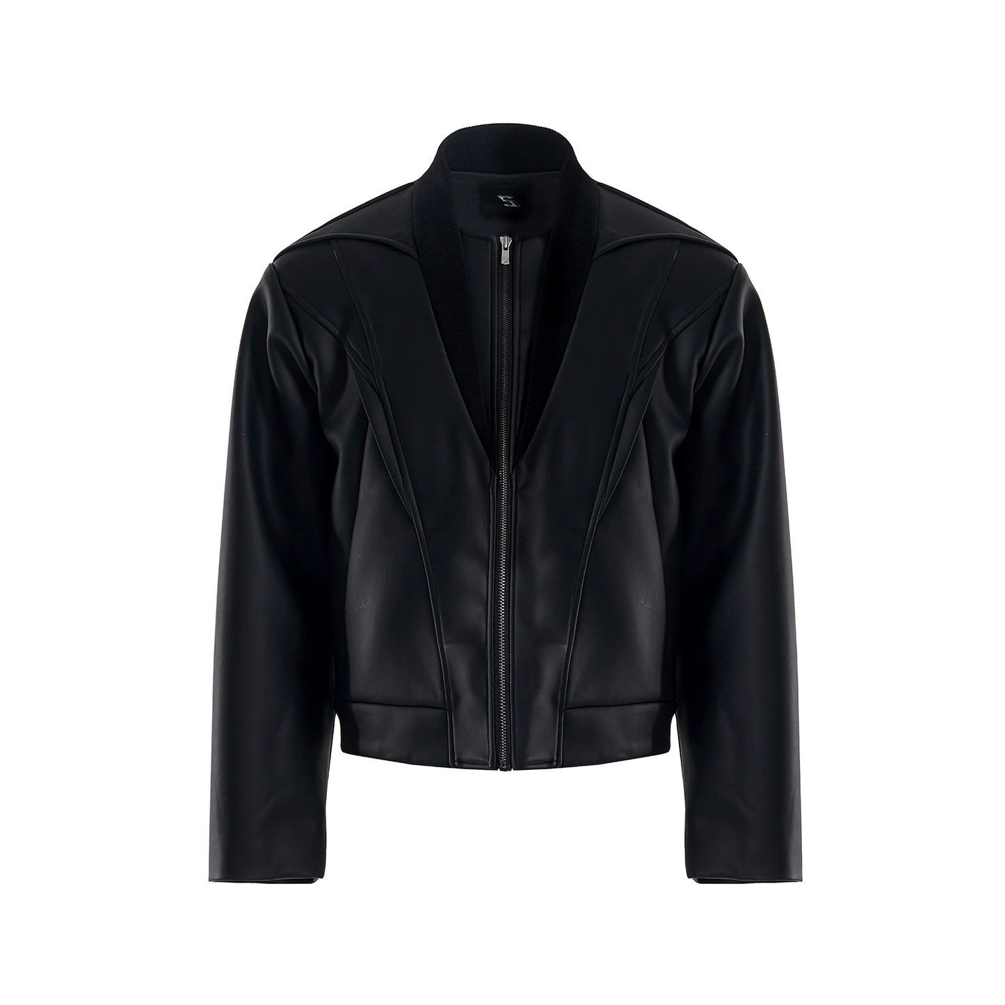 Fake Layered Short PU Leather Jacket WN13226