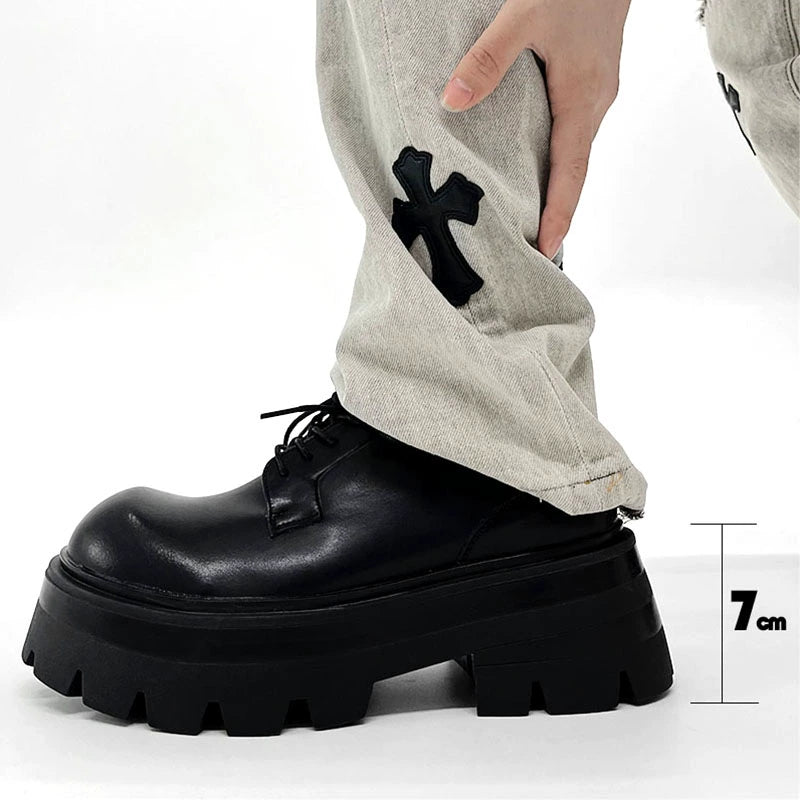 Chunky Sole Derby Round Toe Shoes WN19179