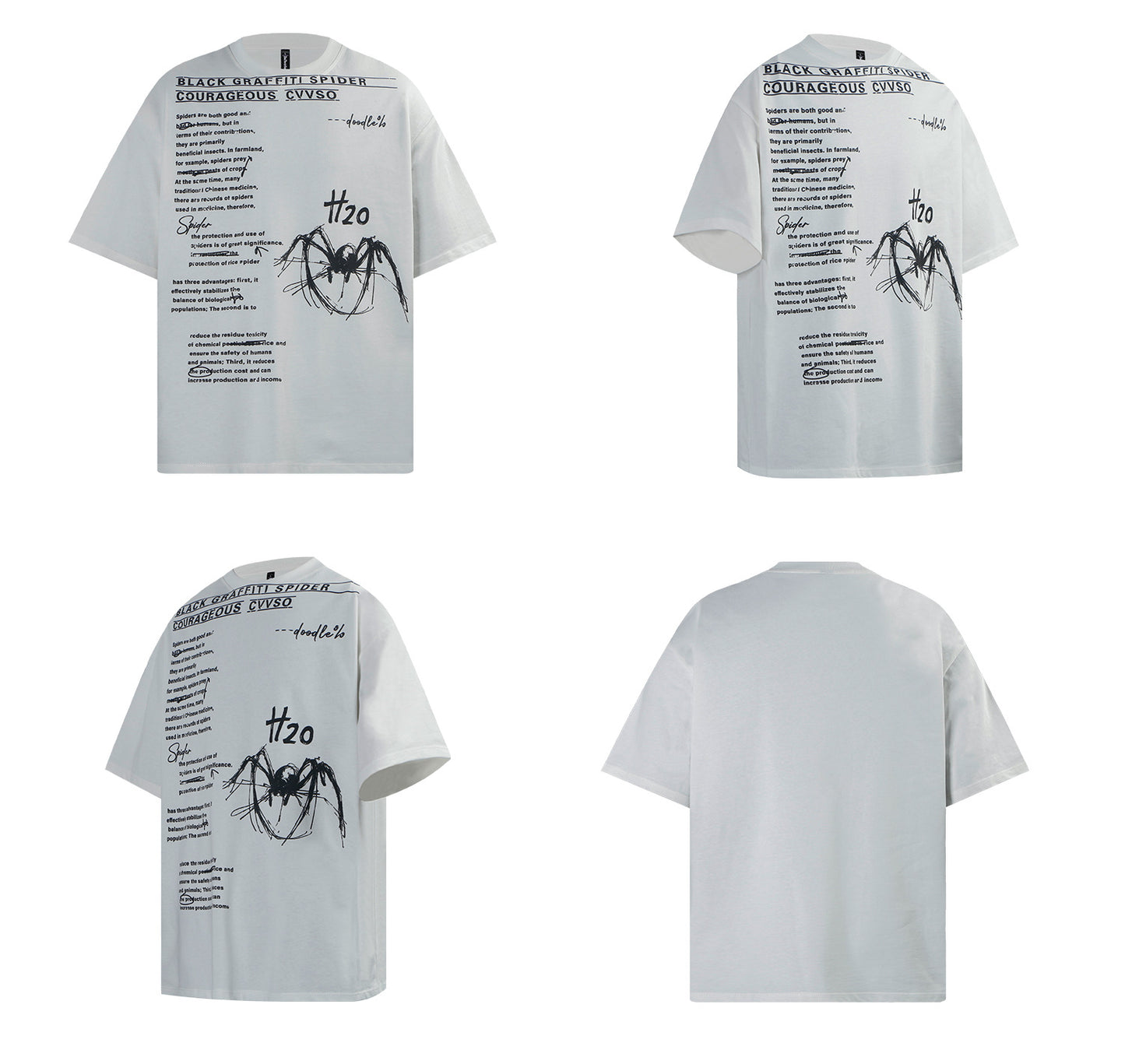 Letter Spider Print Oversize Short Sleeve T-Shirt WN26406