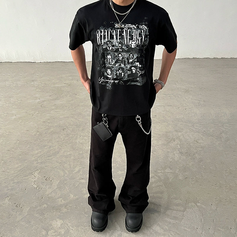 Portrait Print Oversize Short Sleeve T-Shirt WN19565