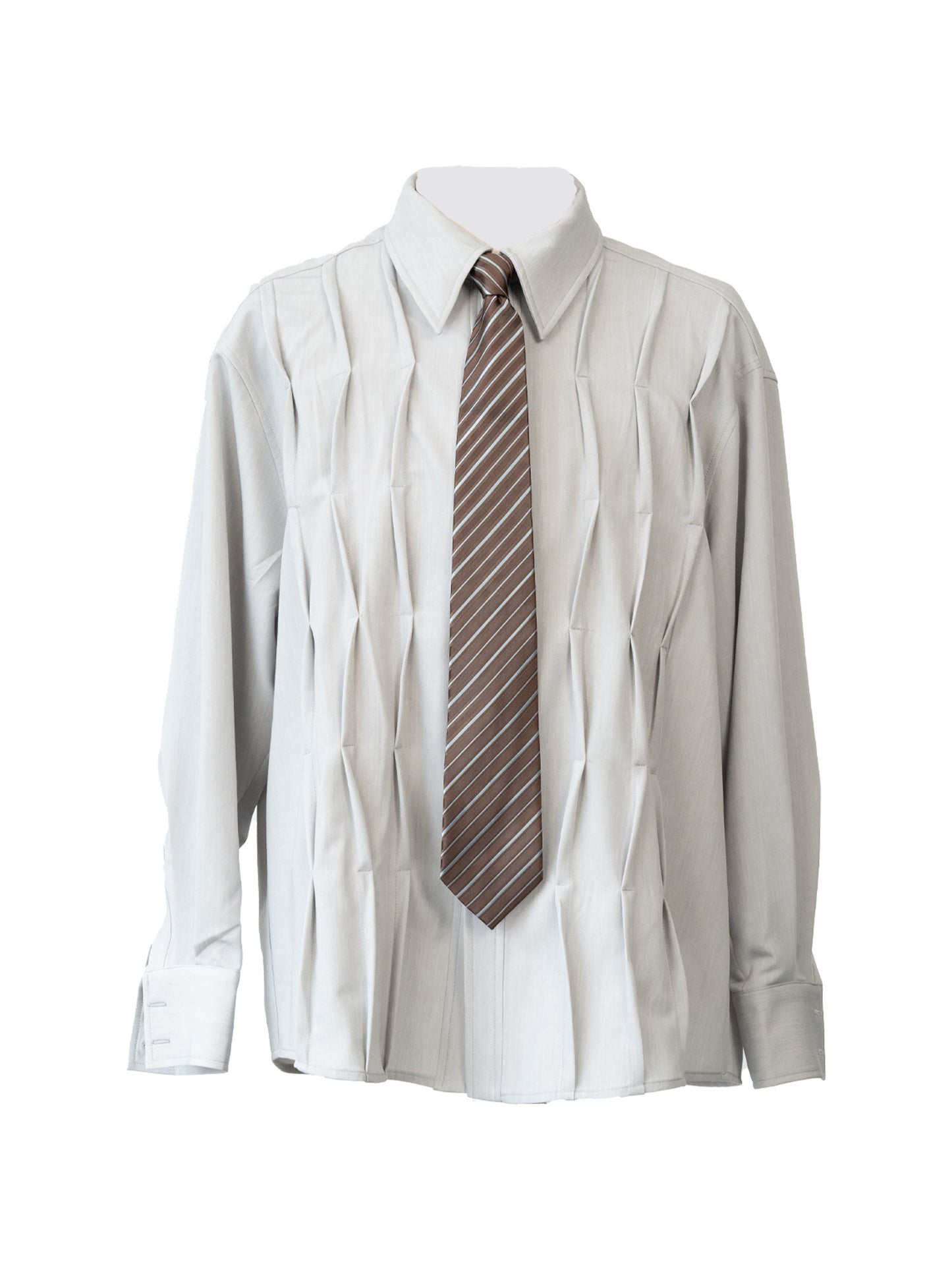 Pleats Texture Design Long Sleeve Shirt WN23612