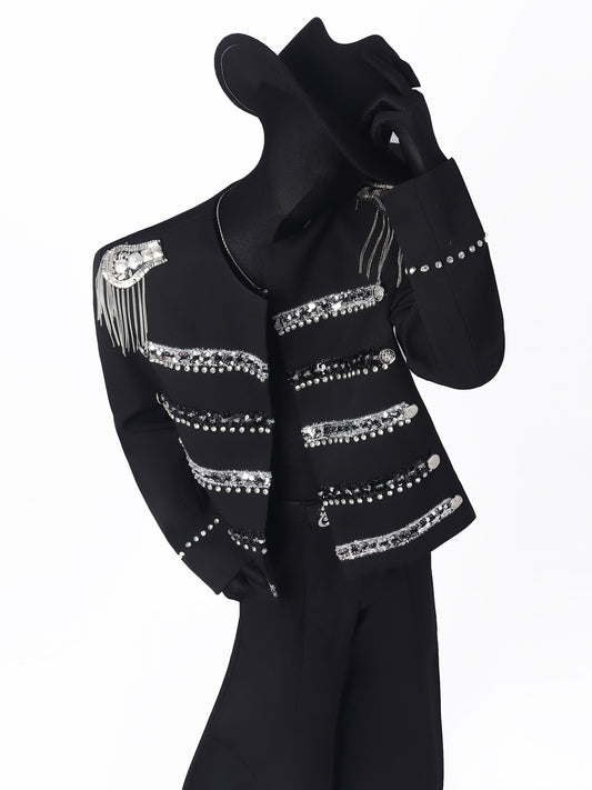 Fringe Epaulet Braid Design Jacket WN23673