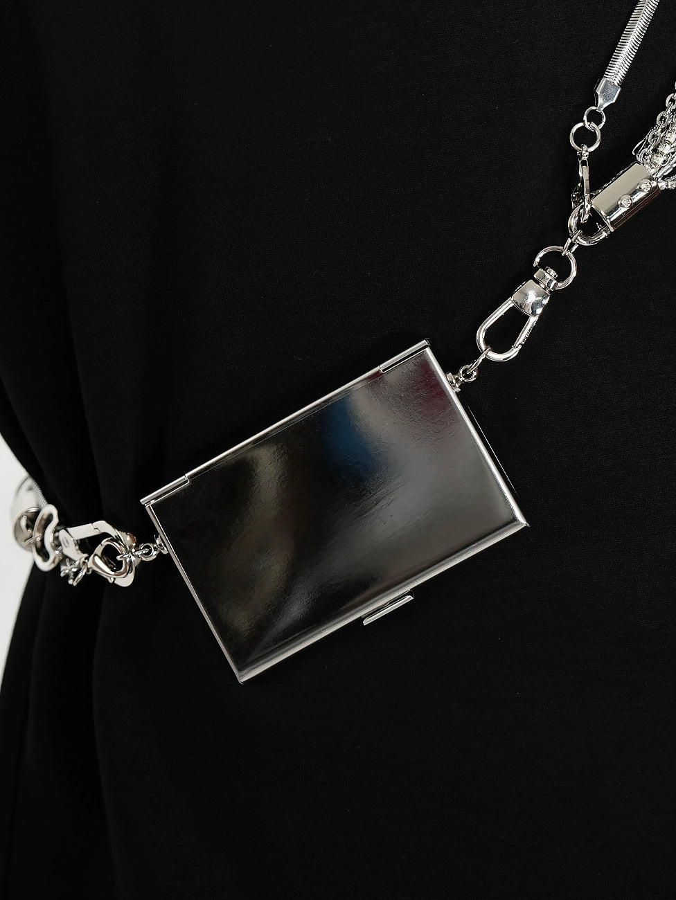 Mirror Surface Rustproof Metal Chain Card Holder Waist Chain Accessory WN17300
