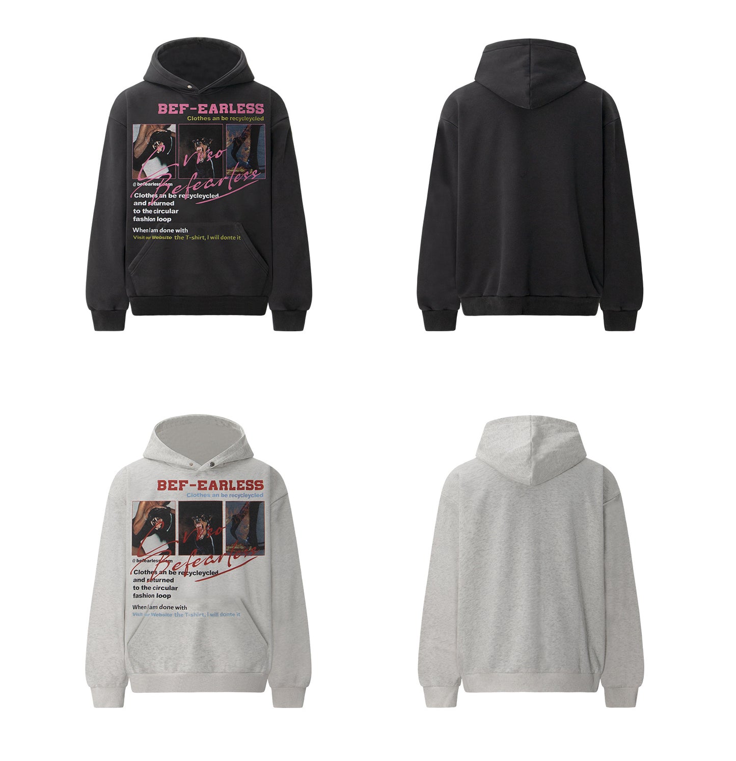 Washed Doberman Print Boxy Pullover Hoodie WN26402