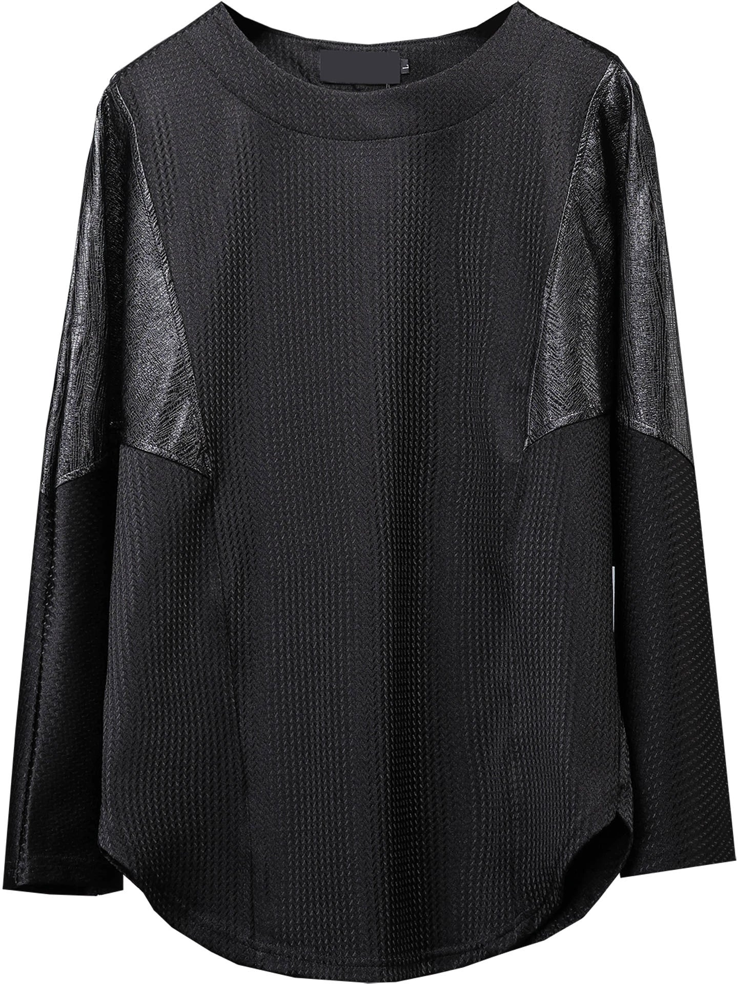 Structural Texture Batwing Long Sleeve T-Shirt WN22459