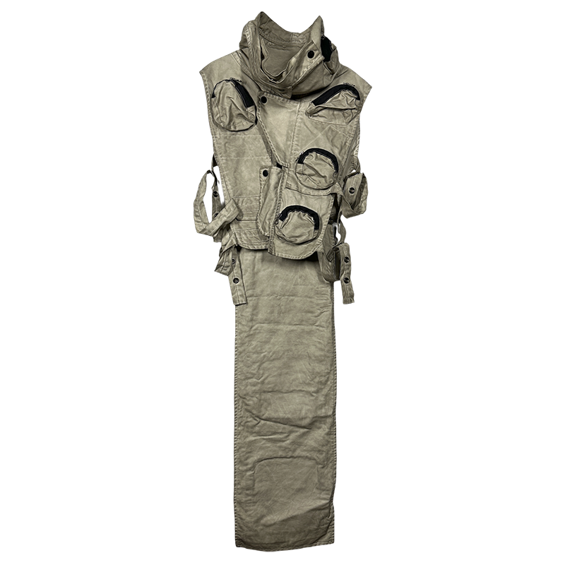 Deconstructed Washed Cargo Pocket Vest WN22008