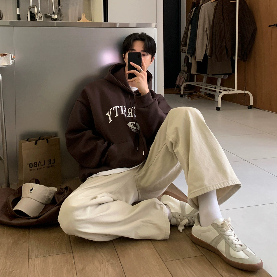 Letter Embroidery Oversize Pullover Hoodie WN20244