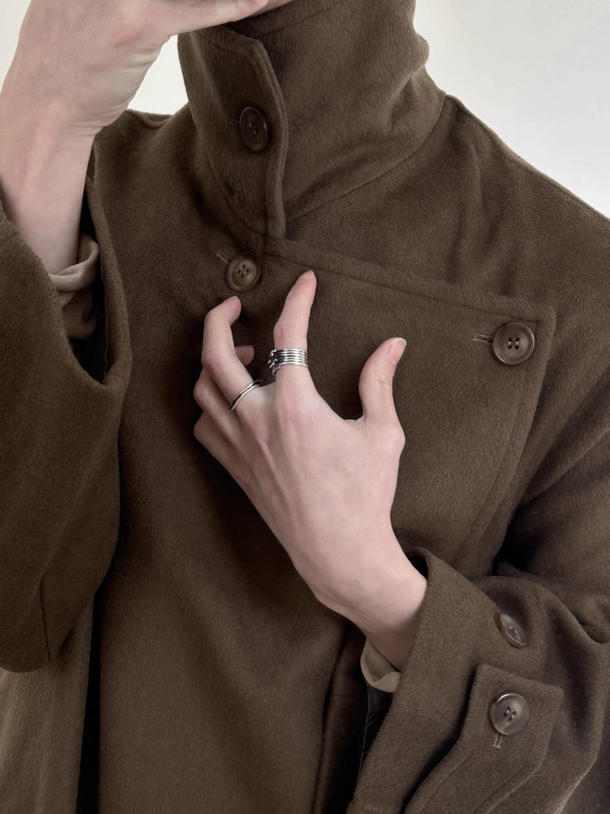 Stand Neck Oversize Coat WN21497