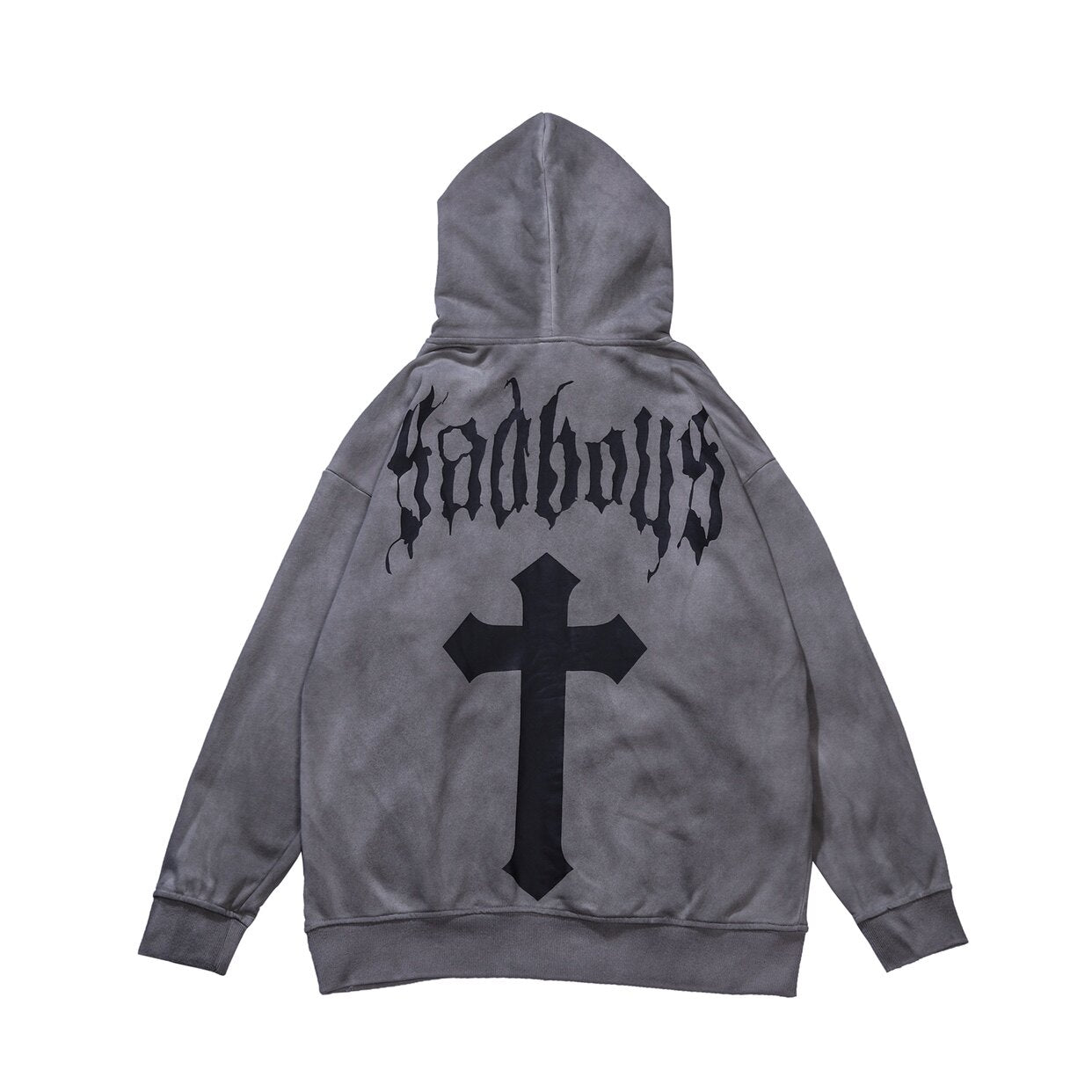 Oversize Cross Graphic Print Pullover Hoodie WN24443