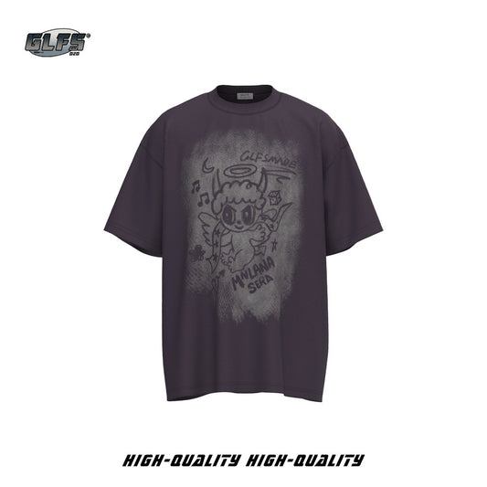 Faded Illustration Graphic Short Sleeve T-Shirt WN26489