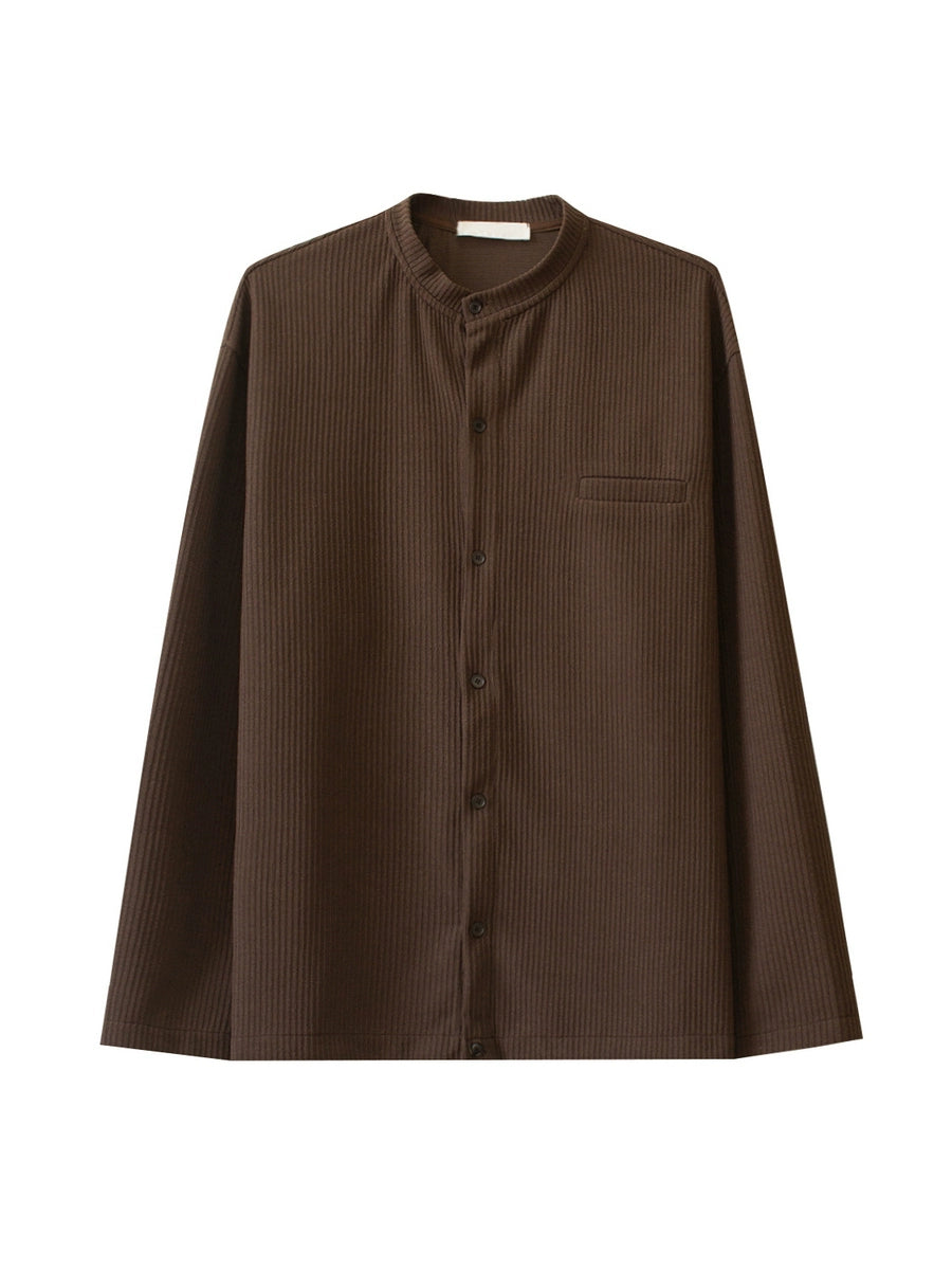 Texture High Neck Long Sleeve Cardigan WN21259