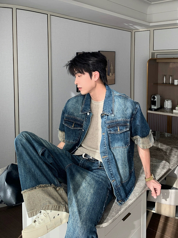 Short Sleeve Denim Shirt & Denim Jeans Setup WN20420