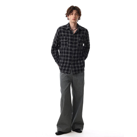 Plaid Damage Wash Long Sleeve Shirt WN25716