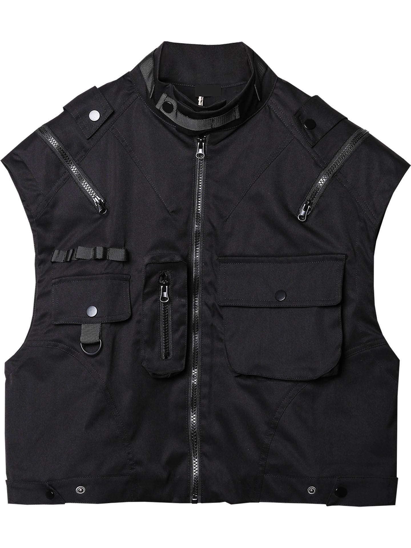 Tactical Stand Neck Zipper Short Vest WN22499