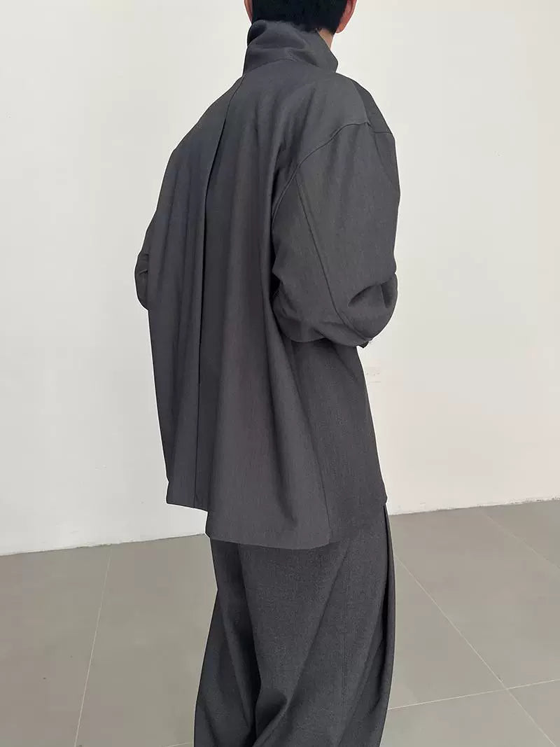 Reverse Pocket High-Neck Long Sleeve Shirt WN21672