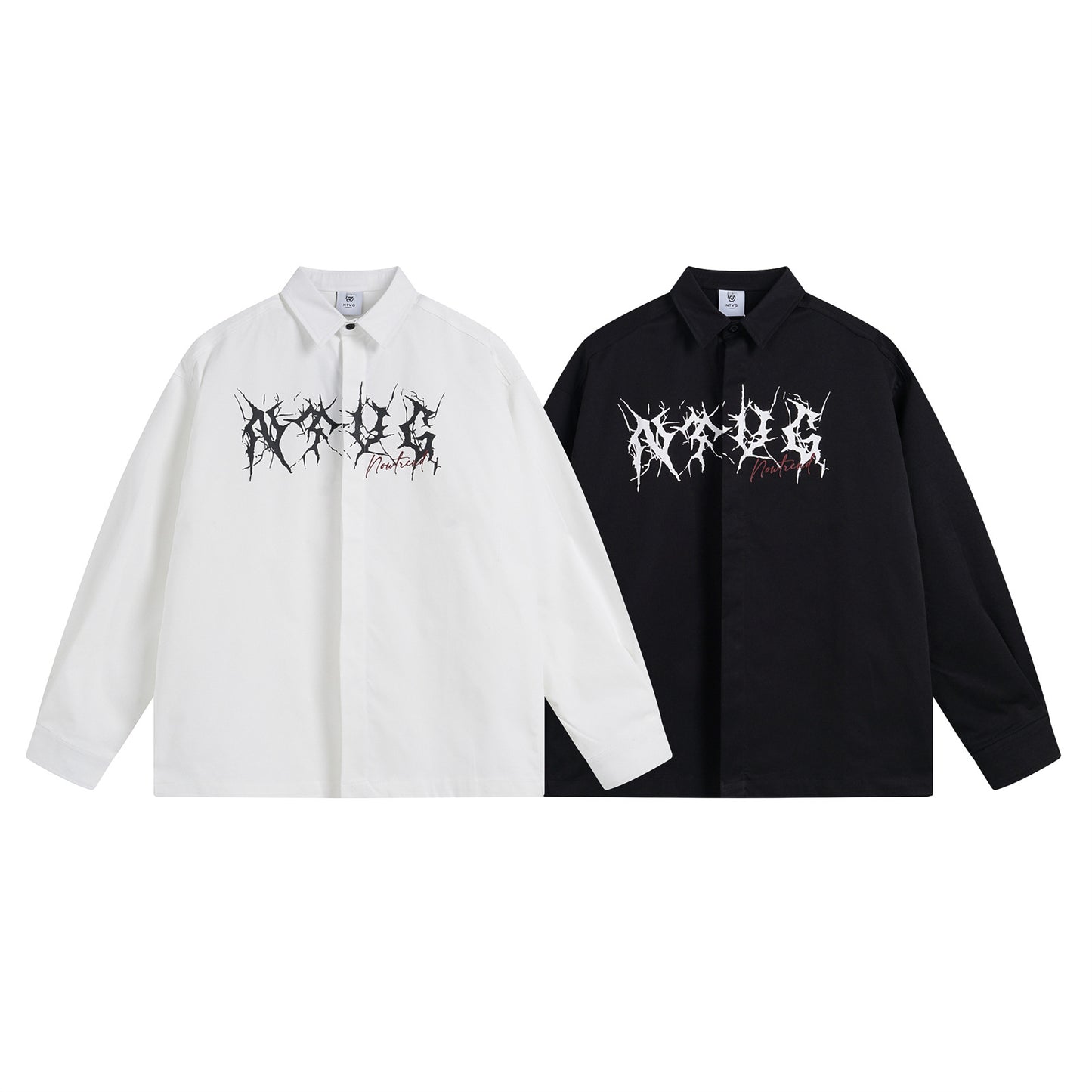 Oversize Print Long Sleeve Shirt WN11409