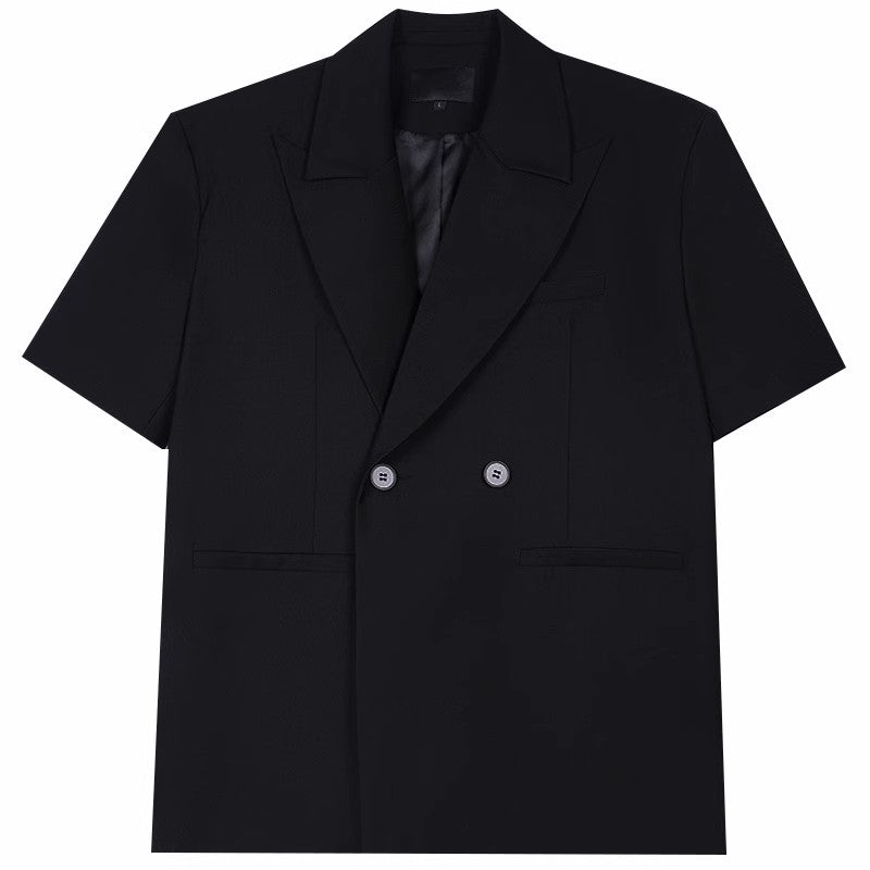 Short Sleeve Tailored Jacket & Wide-Leg Straight Shorts Setup WN6924