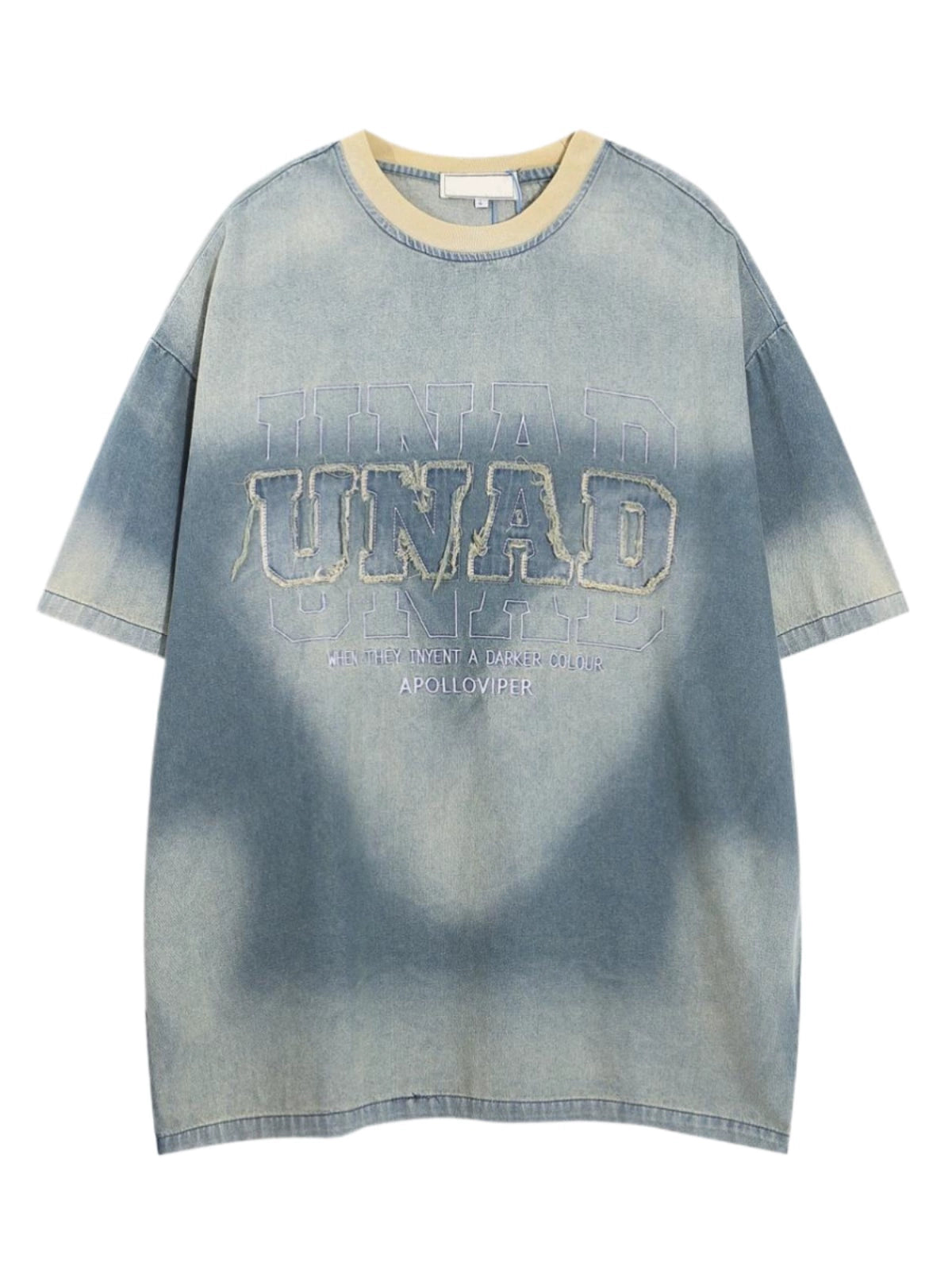 Patch Embroidery Washed Short Sleeve T-Shirt WN5864