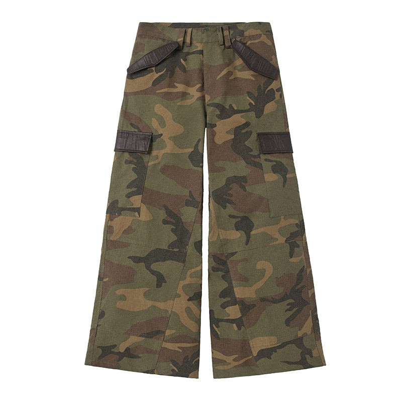 Camouflage Wide Leg Cargo Pants WN27151