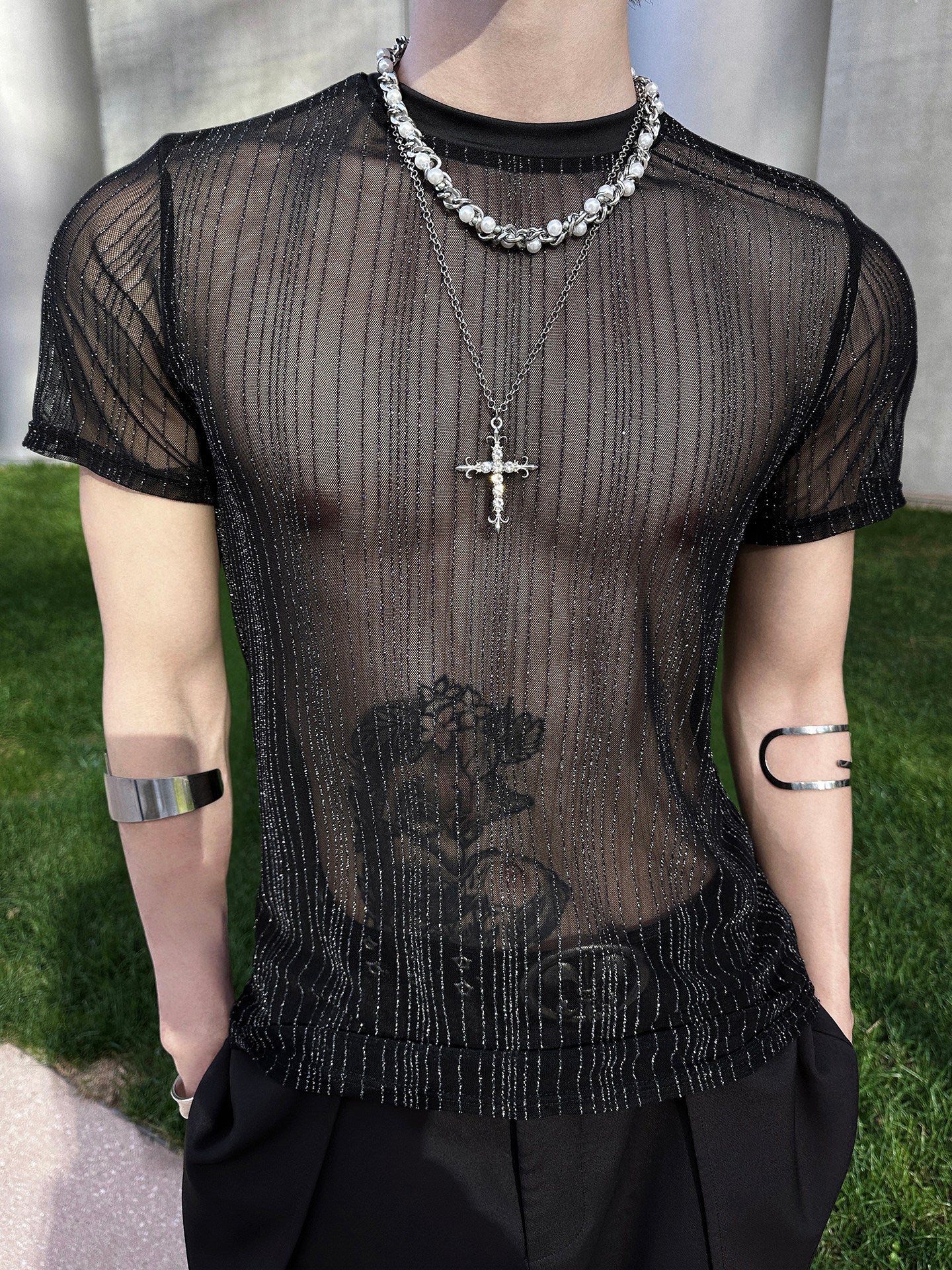Sheer Slim Short Sleeve T-Shirt WN25138