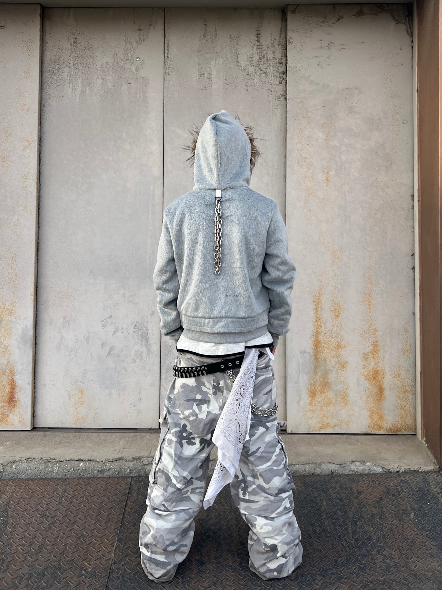 Fake Fur Zipper Hoodie WN24089