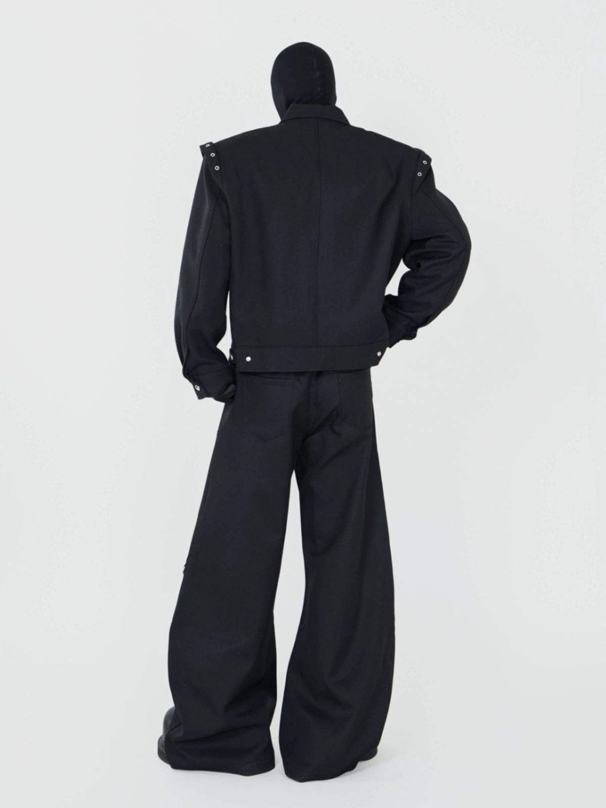 Chain Design Curved Blade Wide Leg Trousers WN17383