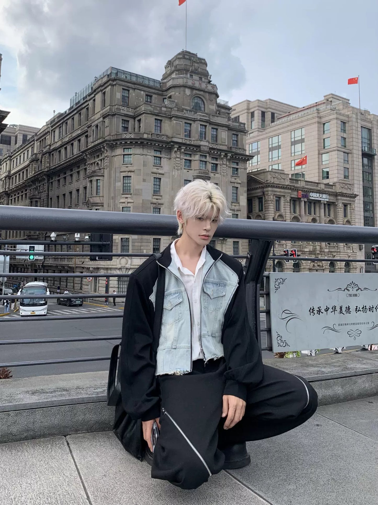 Denim Mix Damage Jacket WN19773