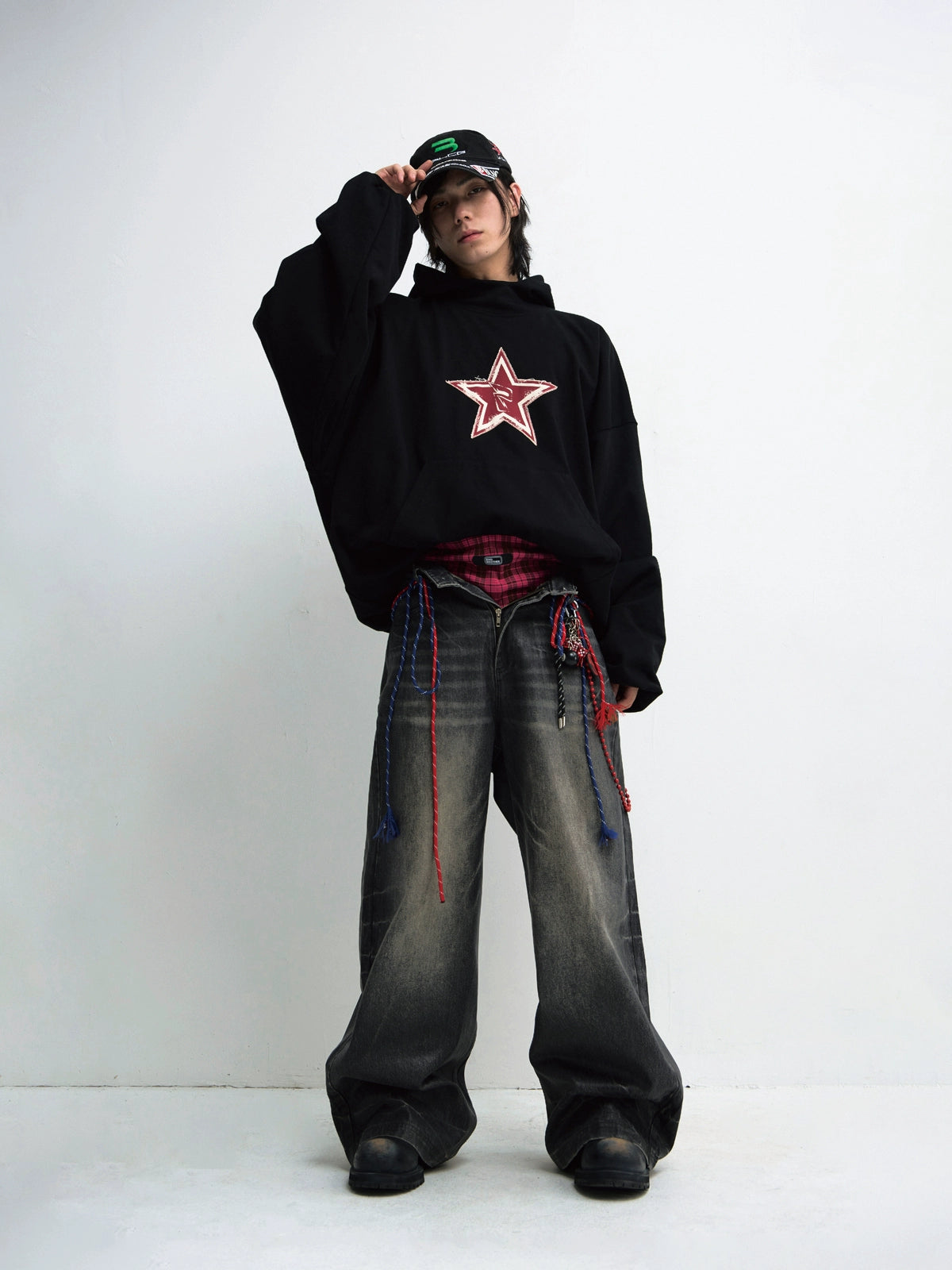 Creative Star Embroidery Oversize Hoodie WN18260