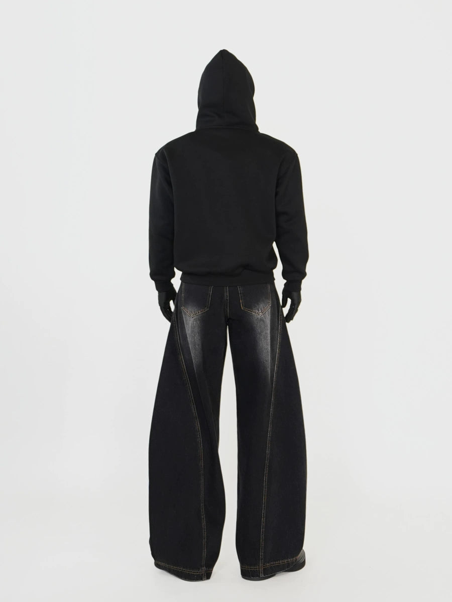 Asymmetrical Zipper Heavyweight Hooded Jacket WN17358